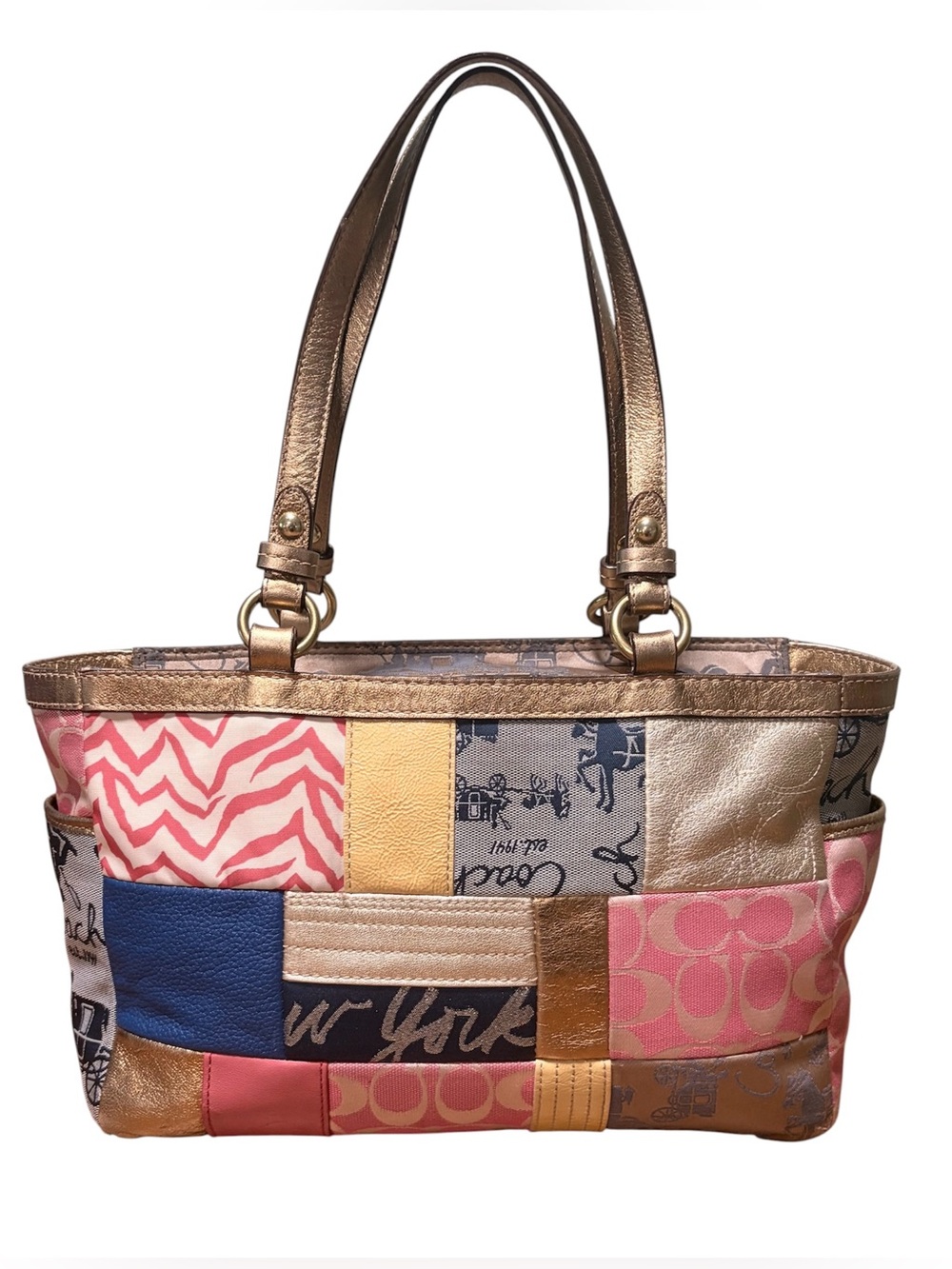 Coach Y2K Patchwork Signature Shoulder Bag Multicolor - Picture 10 of 12